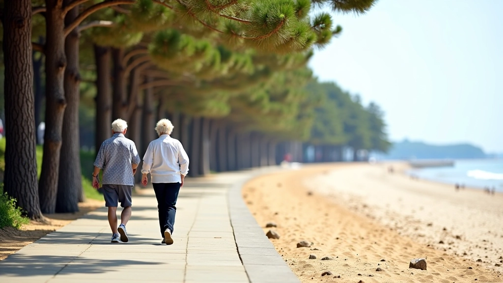 Jūrmala pludmale, priežu aleja, seniori iet pastaigā